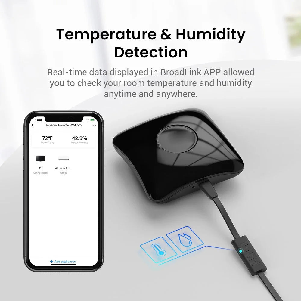 Controle Remoto Universal Inteligente BroadLink RM4 – Wi-Fi e IR | Compativel com Alexa e Google