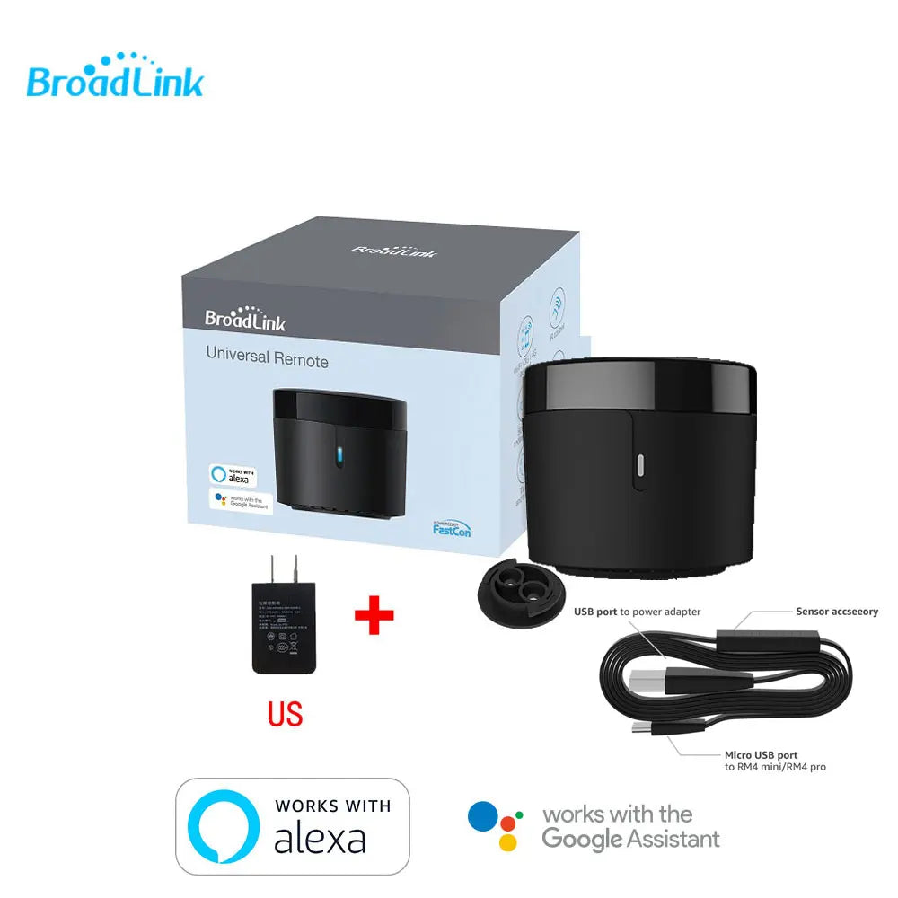 Controle Remoto Universal Inteligente BroadLink RM4 – Wi-Fi e IR | Compativel com Alexa e Google