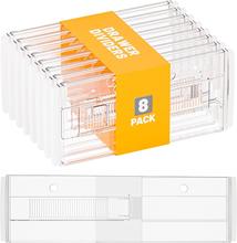 Organizador de Gavetas Transparente - Kit com 8 Peças