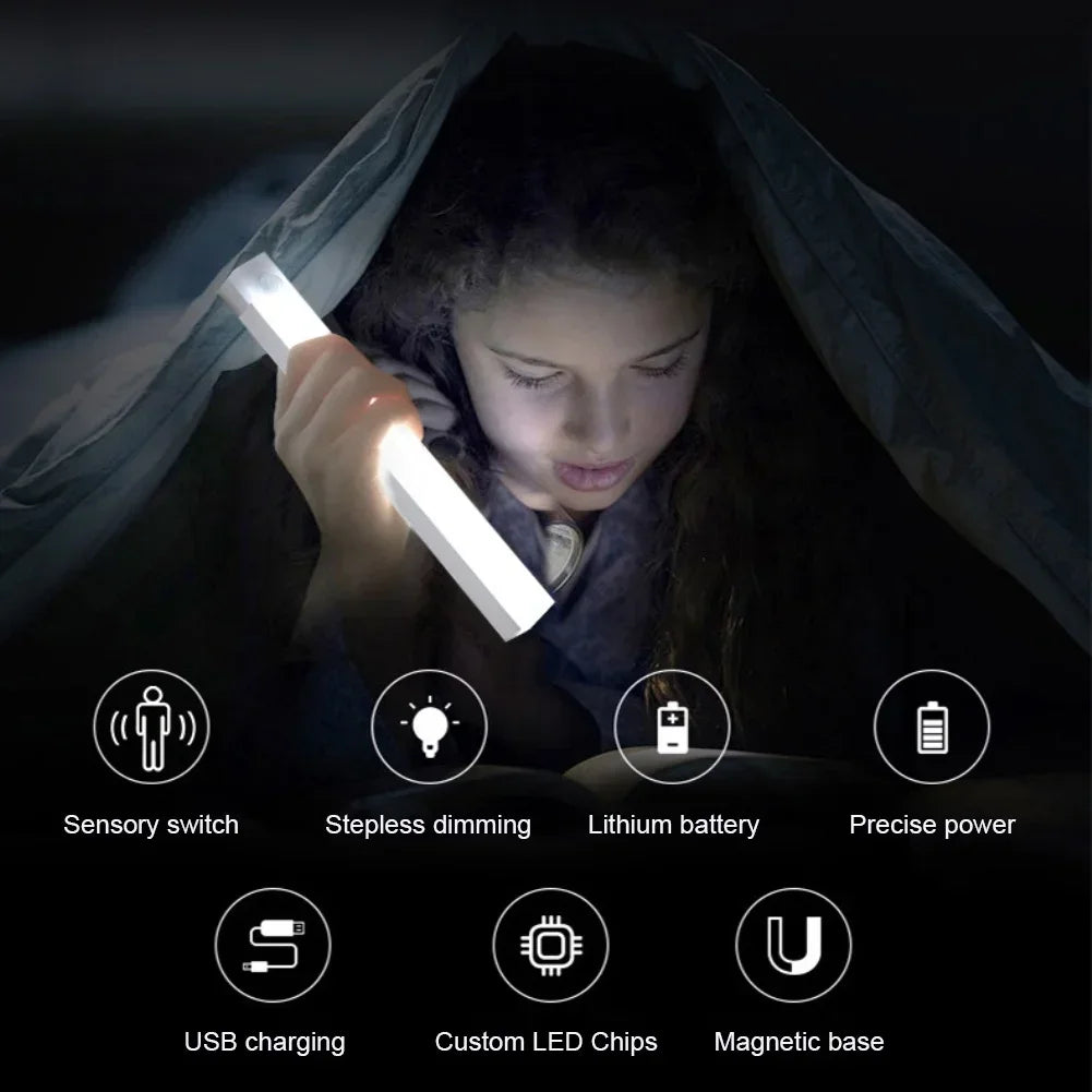 Luminária LED Barra com Sensor de Movimento para Armário e Cozinha – Recarregável
