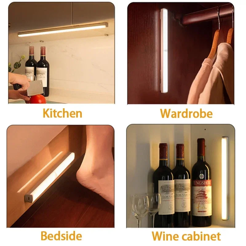 Luminária LED Barra com Sensor de Movimento para Armário e Cozinha – Recarregável