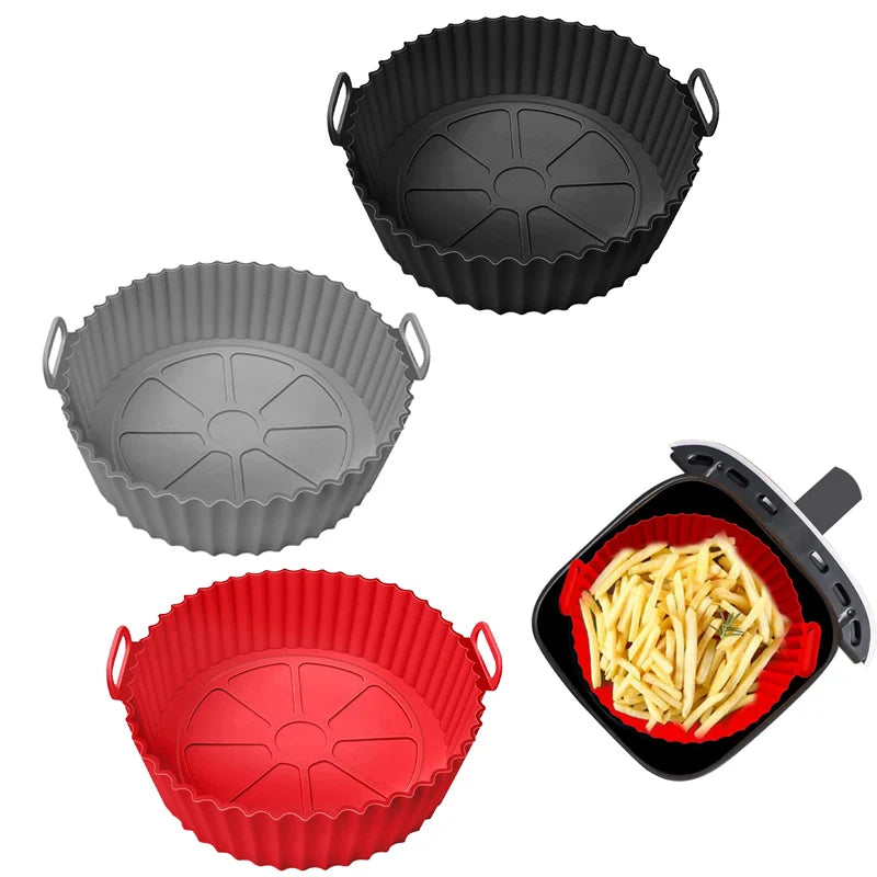 Forma de Silicone Reutilizável para Air Fryer – Antiaderente e Lavável