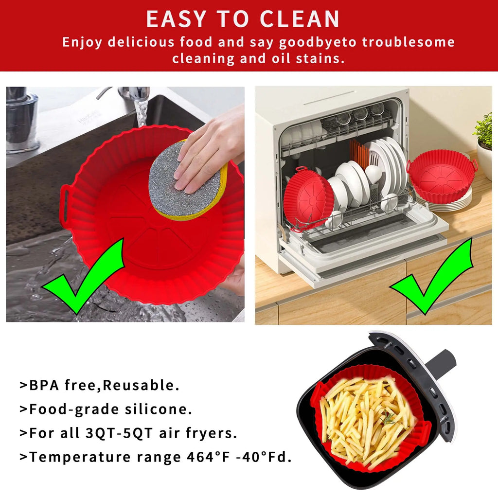 Forma de Silicone Reutilizável para Air Fryer – Antiaderente e Lavável
