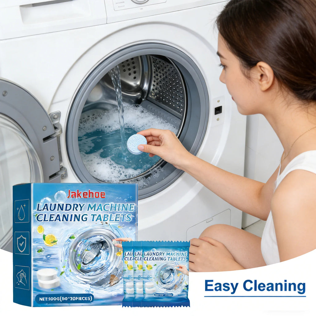 Pastilhas de Limpeza para Máquina de Lavar – Remove Odores e Bactérias | Caixa com 20 un.
