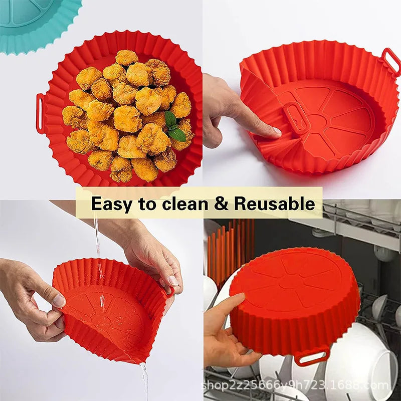Forma de Silicone Reutilizável para Air Fryer – Antiaderente e Lavável