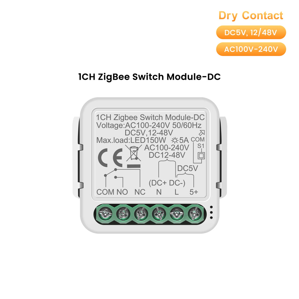 Módulo Interruptor Inteligente Tuya ZigBee/Wi-Fi – Controle Seco 1CH/2CH
