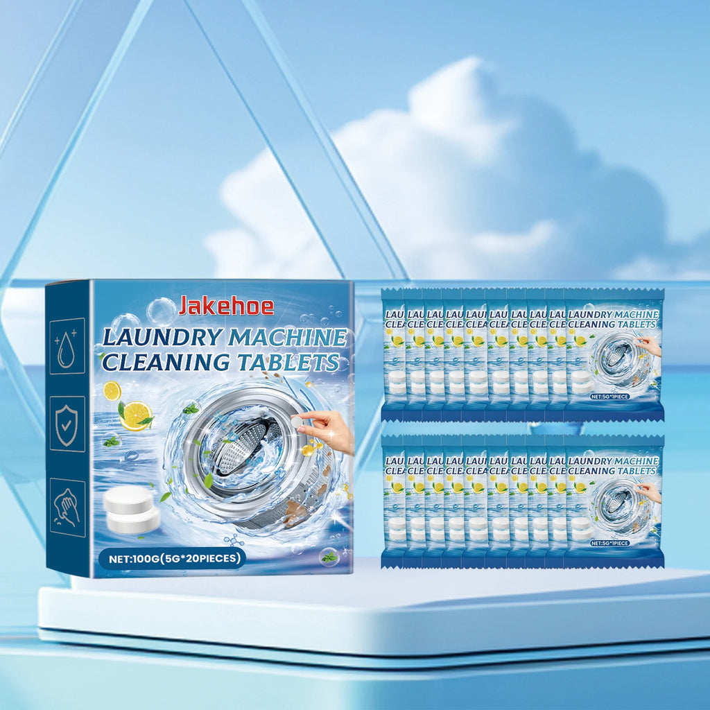 Pastilhas de Limpeza para Máquina de Lavar – Remove Odores e Bactérias | Caixa com 20 un.