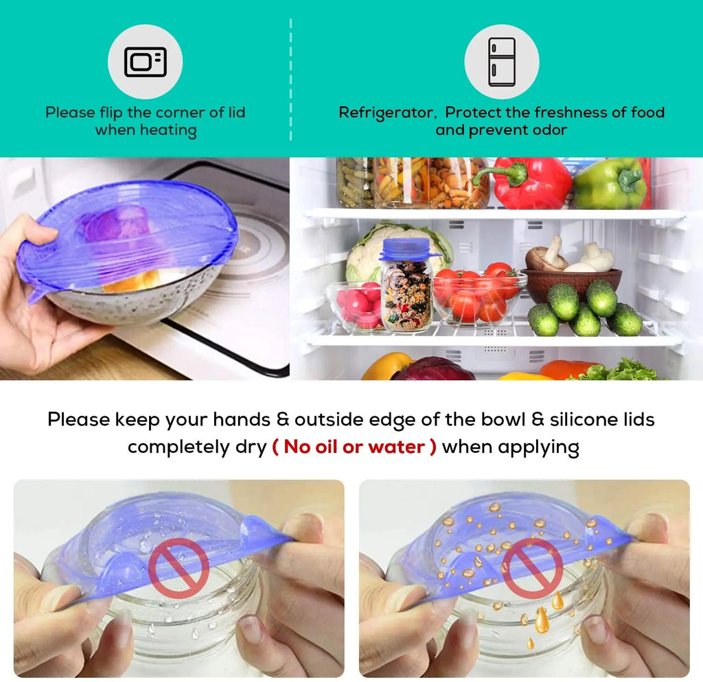 Tampas de Silicone Reutilizáveis 13 Peças