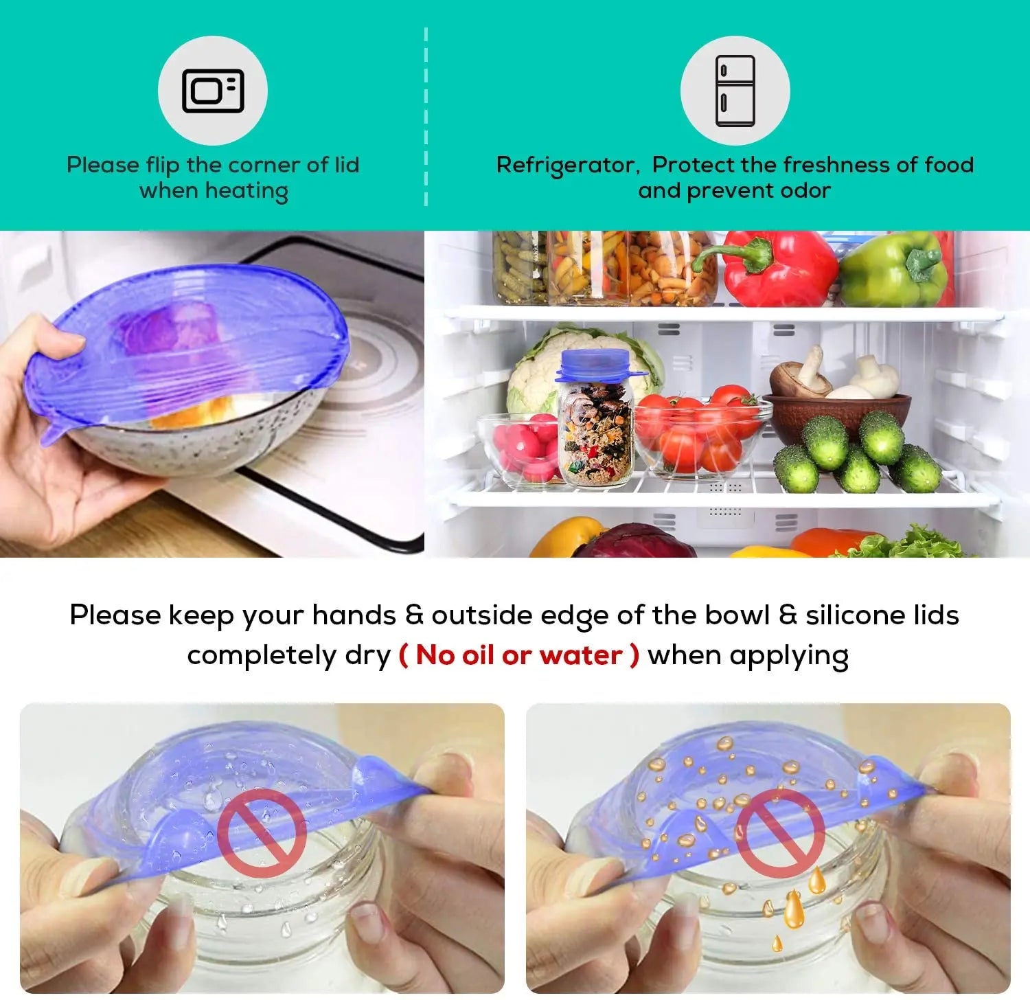 Tampas de Silicone Reutilizáveis 13 Peças