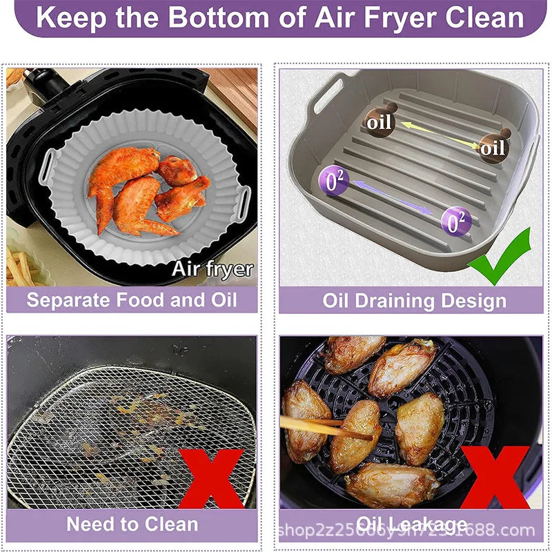 Forma de Silicone Reutilizável para Air Fryer – Antiaderente e Lavável
