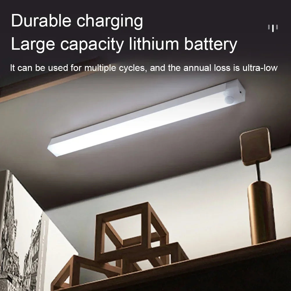 Luminária LED Barra com Sensor de Movimento para Armário e Cozinha – Recarregável