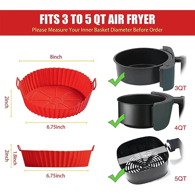Forma de Silicone Reutilizável para Air Fryer – Antiaderente e Lavável