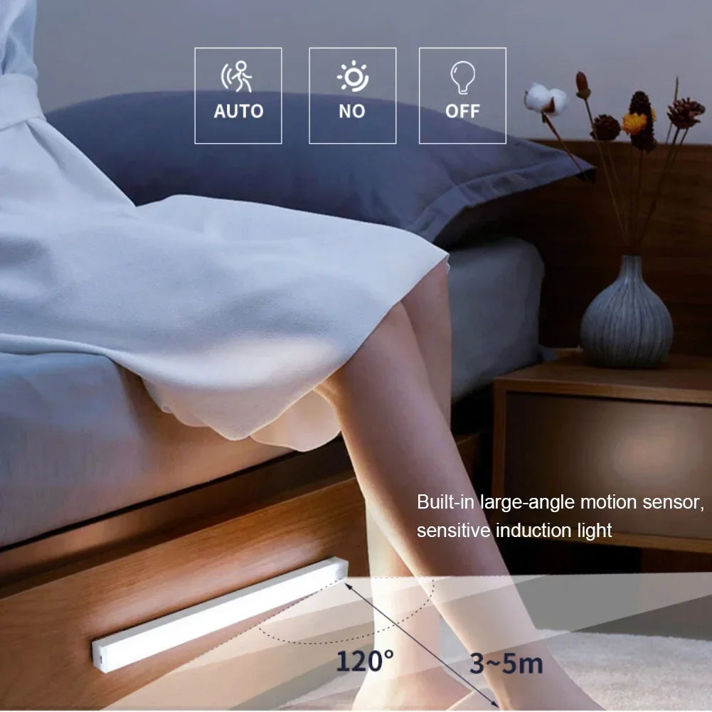 Luminária LED Barra com Sensor de Movimento para Armário e Cozinha – Recarregável