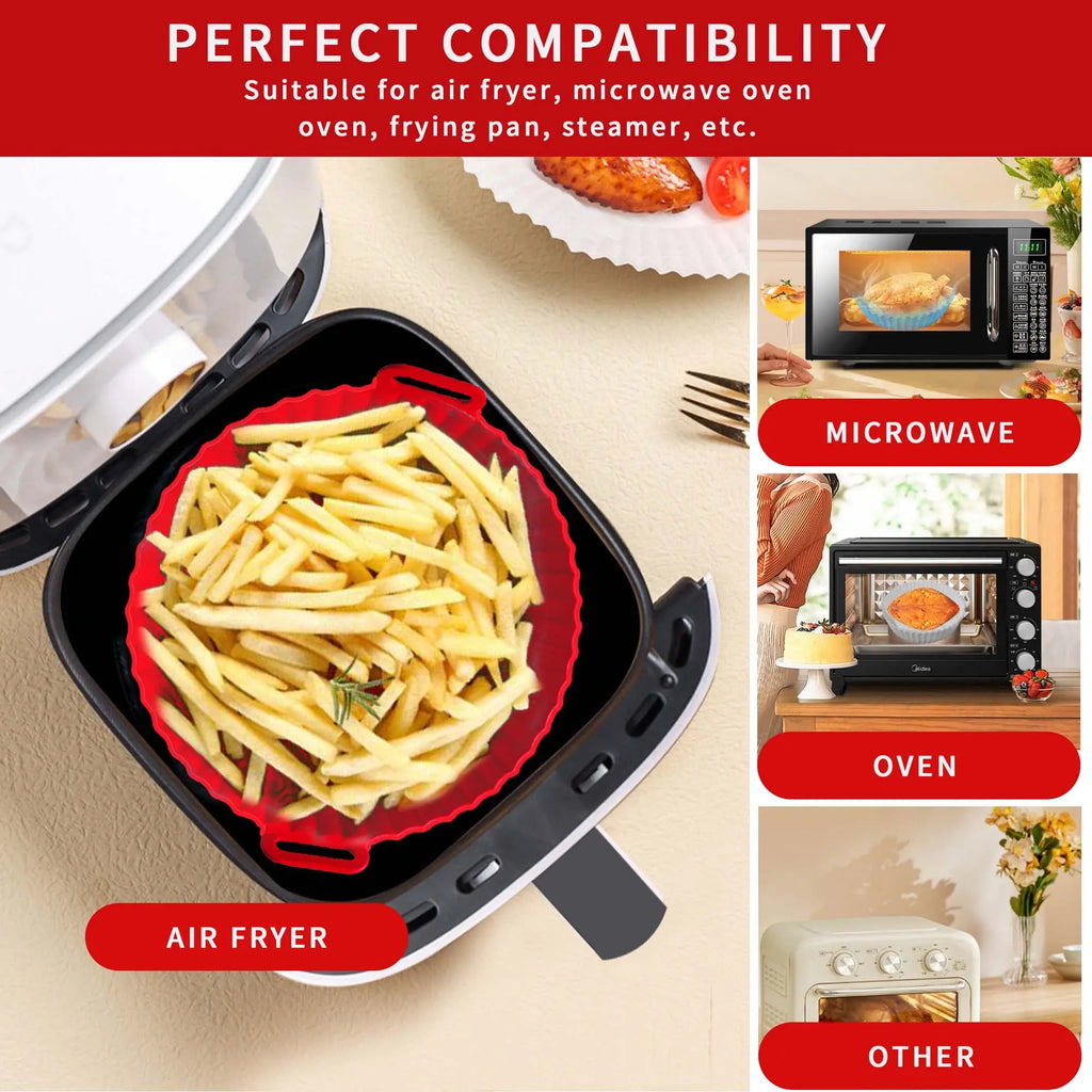 Forma de Silicone Reutilizável para Air Fryer – Antiaderente e Lavável