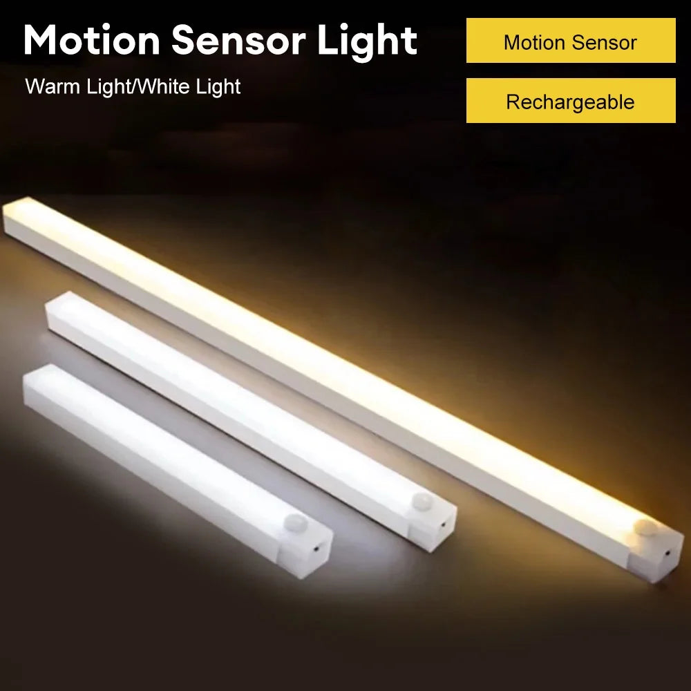 Luminária LED Barra com Sensor de Movimento para Armário e Cozinha – Recarregável