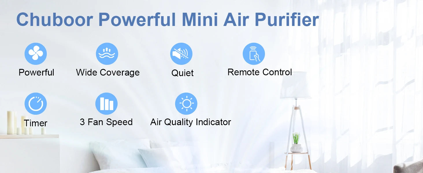 Purificador de Ar para Pets Chuboor PJ07 – Filtro H13 HEPA com Wi-Fi e App