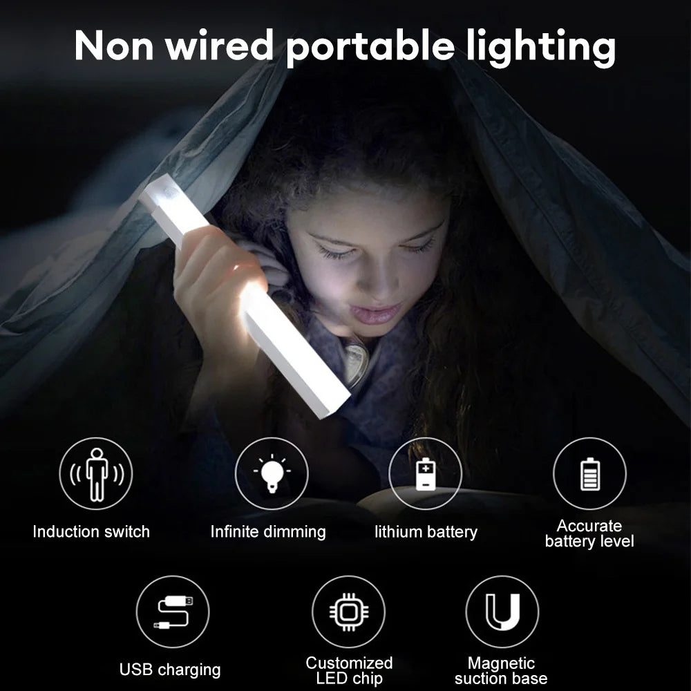 Luminária LED Barra com Sensor de Movimento para Armário e Cozinha – Recarregável